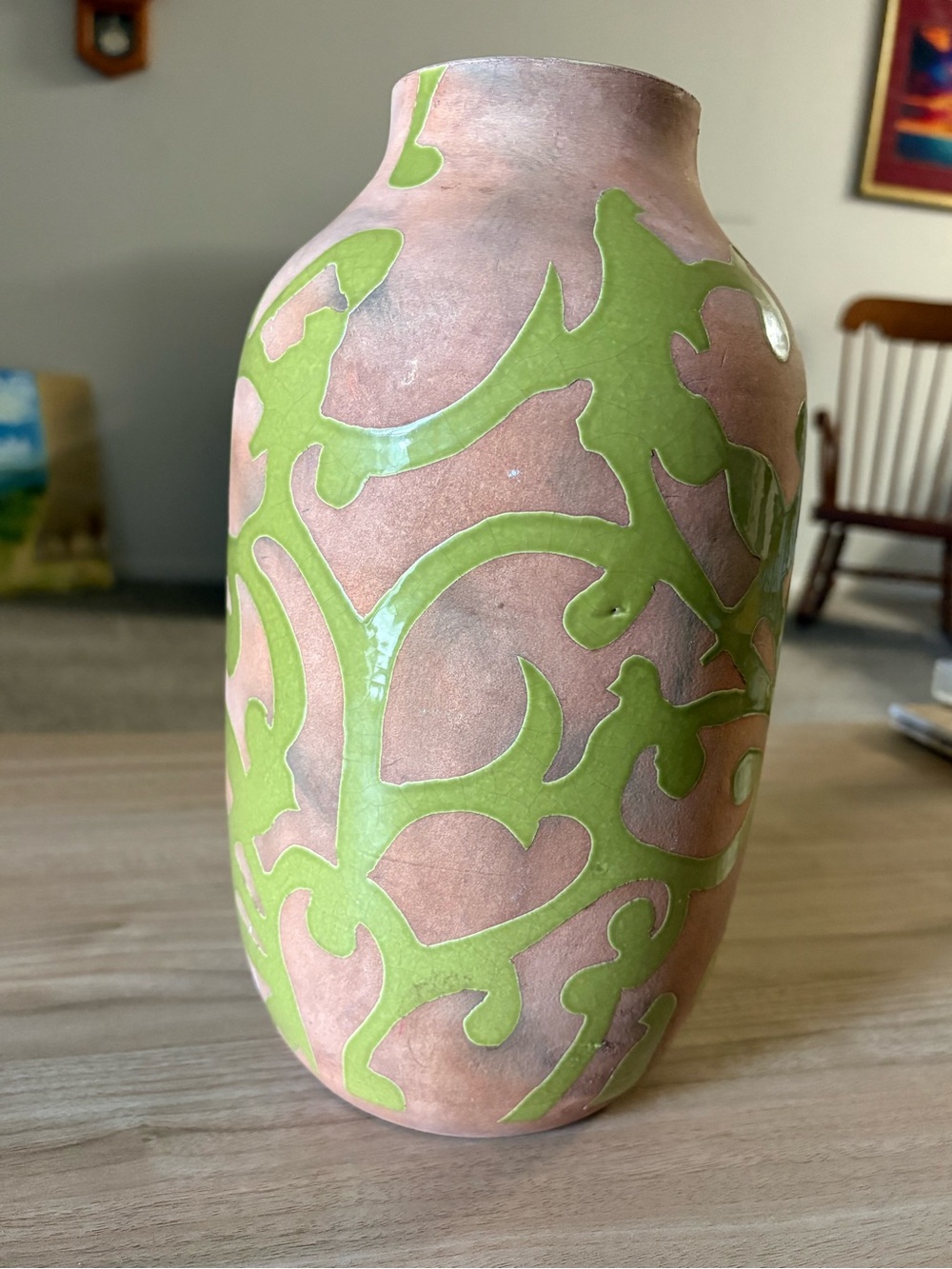 Green Scroll Decorative Vase - Home Accents